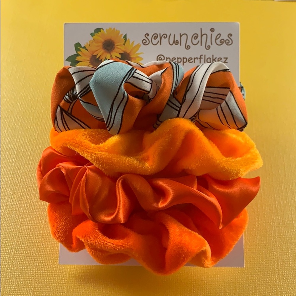 Orange Burst Scrunchies | 4 Pack